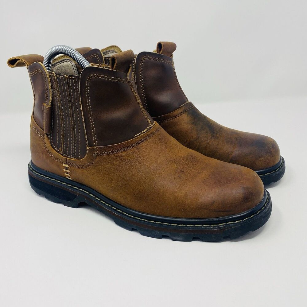 Skechers Men's 7 Brown Blaine Orsen Ankle Chelsea Leather Boots Preppy City